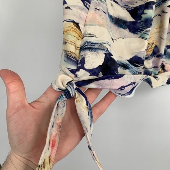 ATHLETA Vivid Side Tie Tankini Swim Top Strappy XS Shirred 211897 UPF 50+ Women - Picture 6 of 10